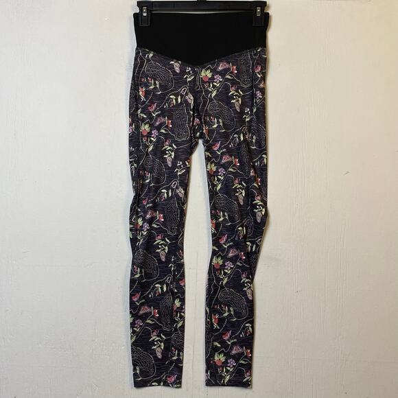 The North Face Black Floral Butterflies Leggings UPF 40+ Size Small - Picture 1 of 8